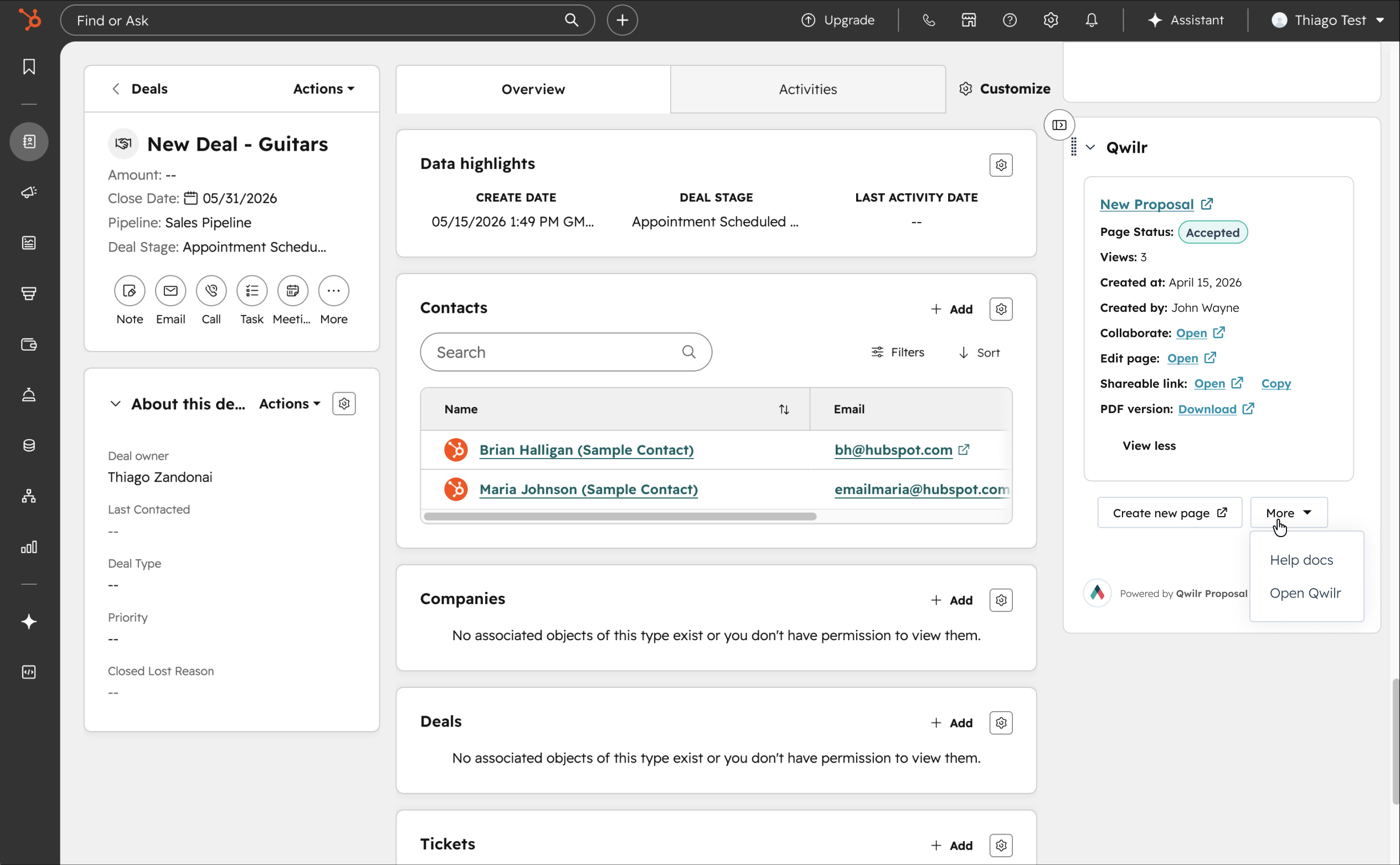 HubSpot integration